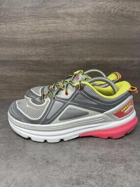 HOKA Constant Road Running Shoes Womens Size 8.5 Silver Pink Yellow One One